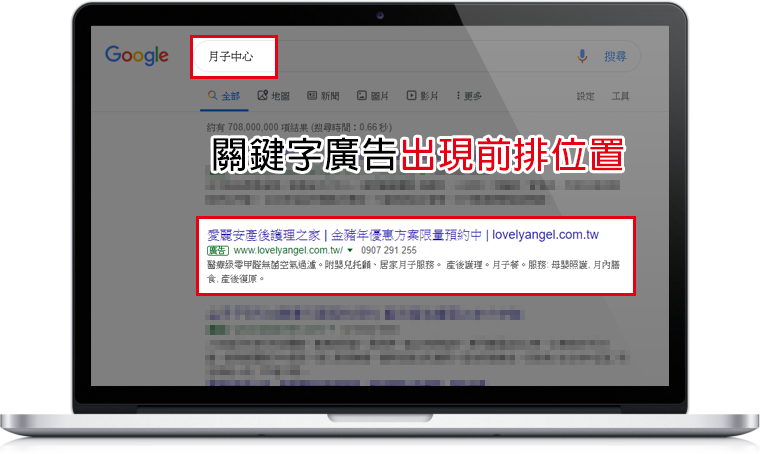 關鍵字廣告,網頁設計